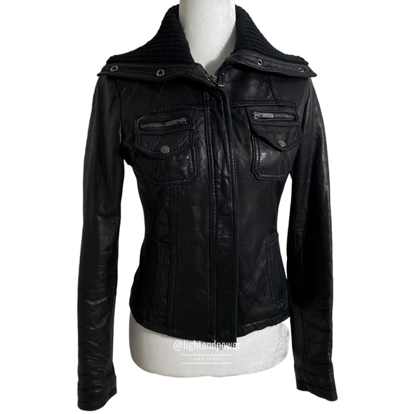 KORS Michael Kors Jackets & Blazers - Kors Michael Kors Black Leather Jacket XS EUC